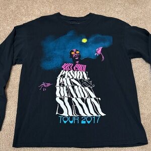 Off-White Black Long Sleeve Tee with Multicolor Graphic